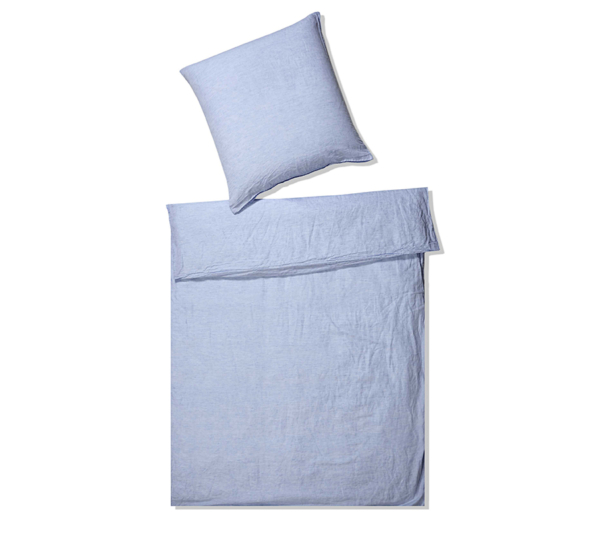 Elegante hør sengetøj lyseblå