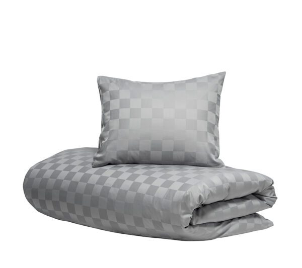 Hästens Satin Check Grey Sengetøj