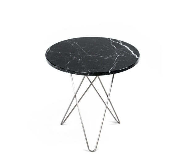 OX Denmarq Natbord - Sort Marmor/Sølv Tall Mini
