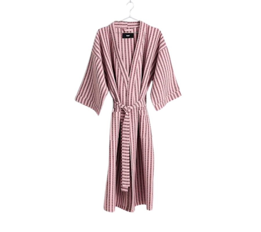 HAY Waffle Bathrobe Stripe Cool Pink