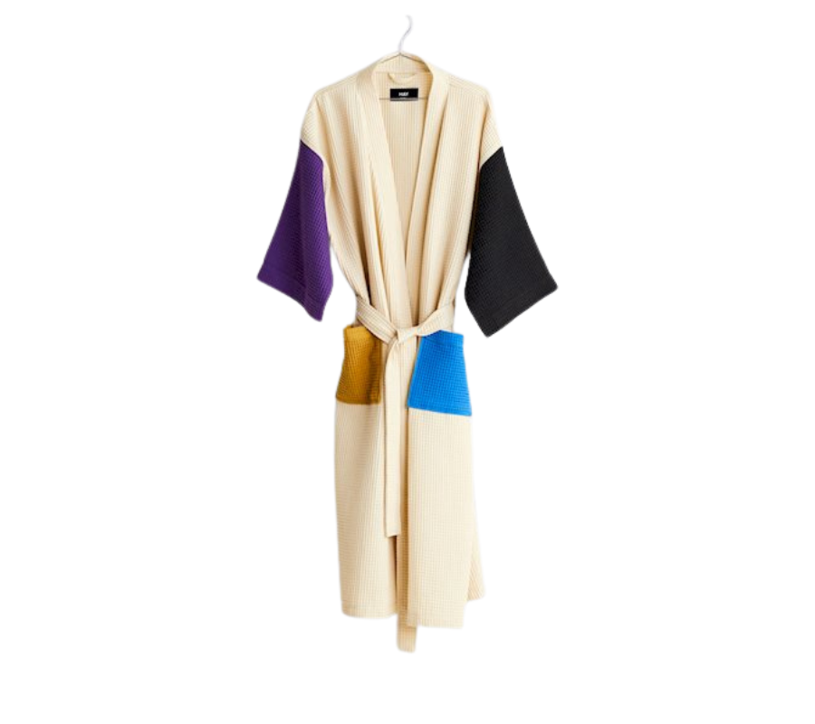 HAY Waffle Bathrobe Cream Multi