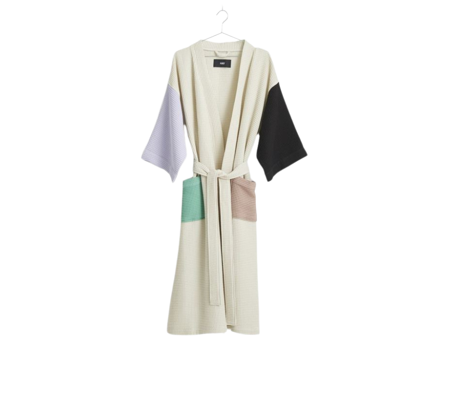 HAY Waffle Bathrobe Off-White Multi