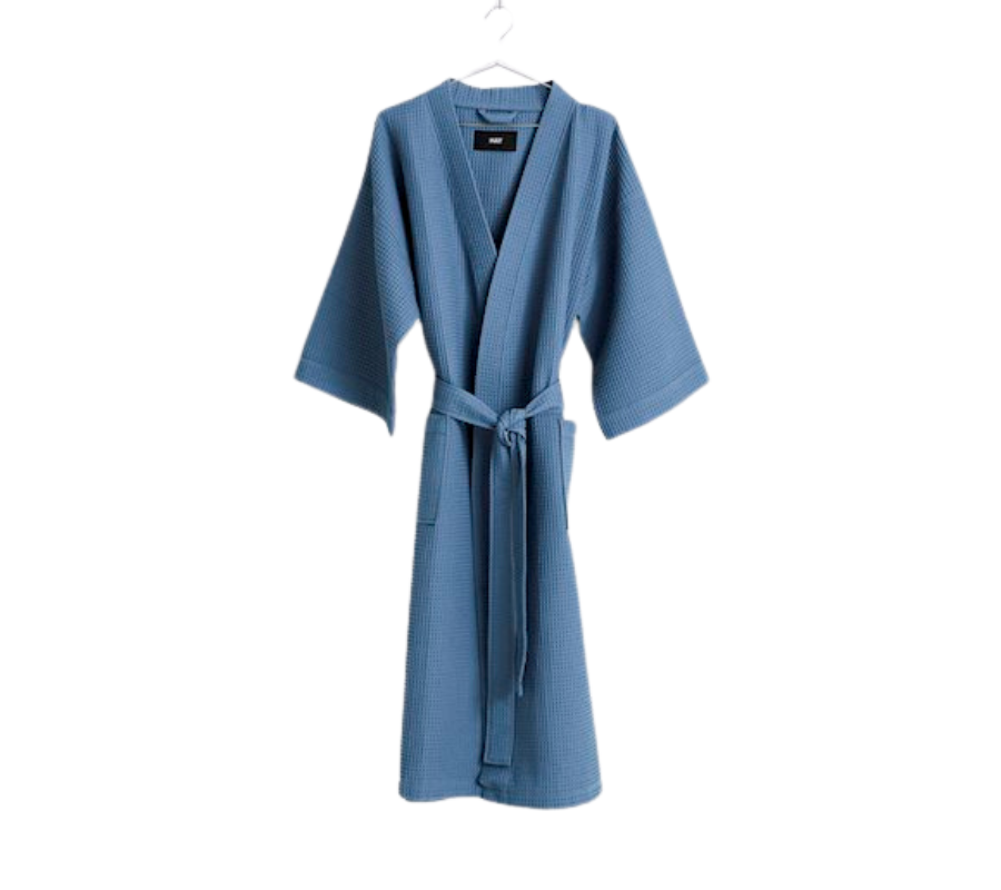 HAY Waffle Bathrobe Dusty Blue