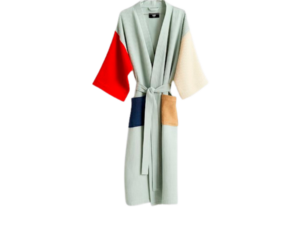 HAY Waffle Bathrobe Glacier Multi