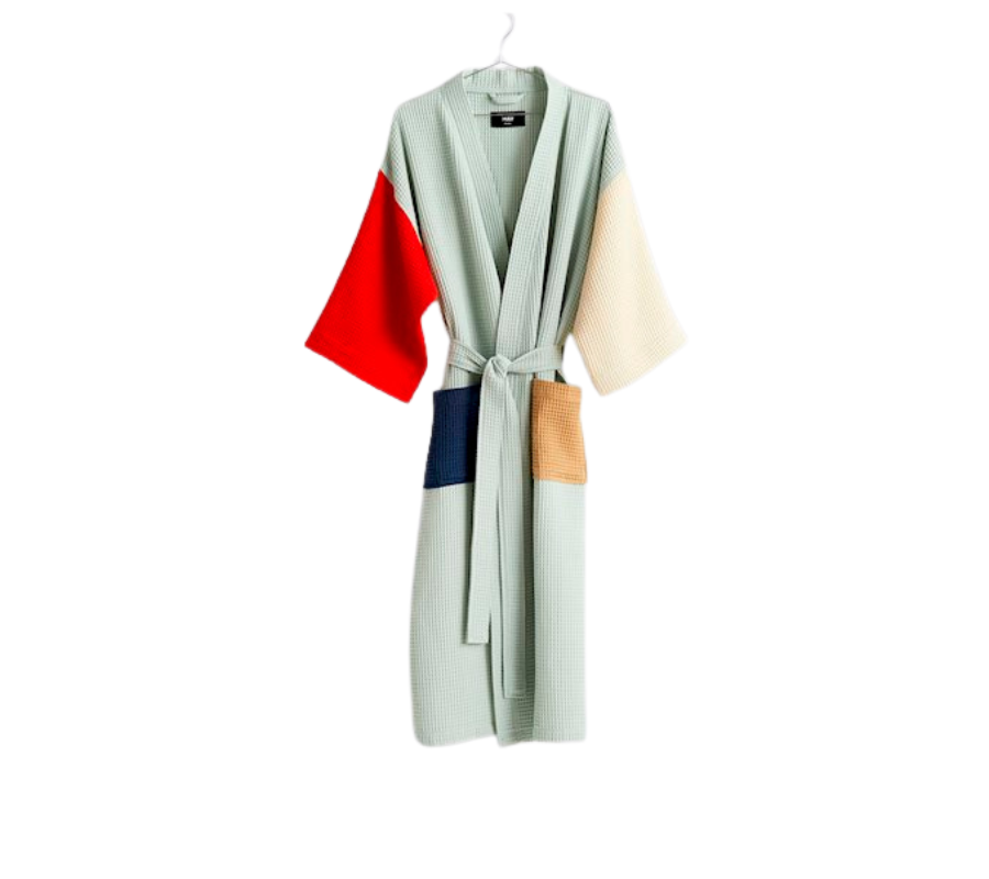 HAY Waffle Bathrobe Glacier Multi